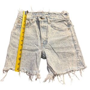 VINTAGE made in‎ US Levi Acid Wash Denim Cutoff Jean Shorts Distressed Frayed 29